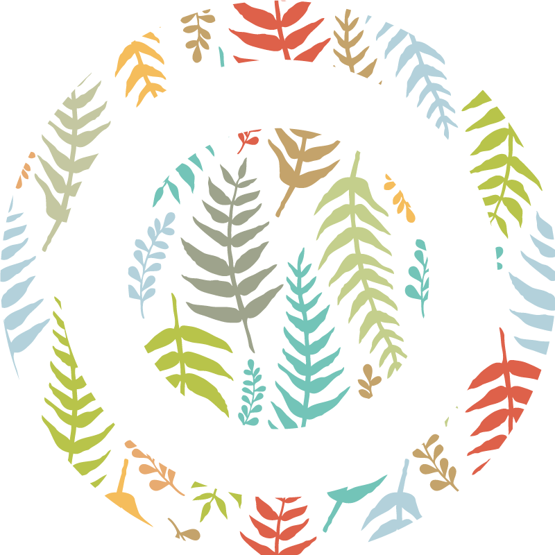 비닐 카펫 자연 백색 잎사귀 디자인 - TenStickers