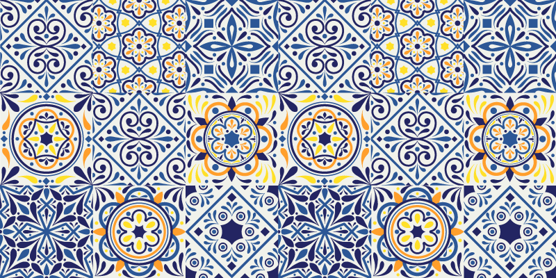 비닐 주방 카펫 생생한 타일 배열 - TenStickers