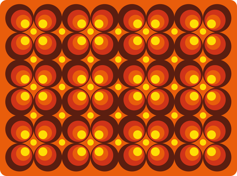 비닐 카펫 정리 레트로 원형 패턴 - TenStickers