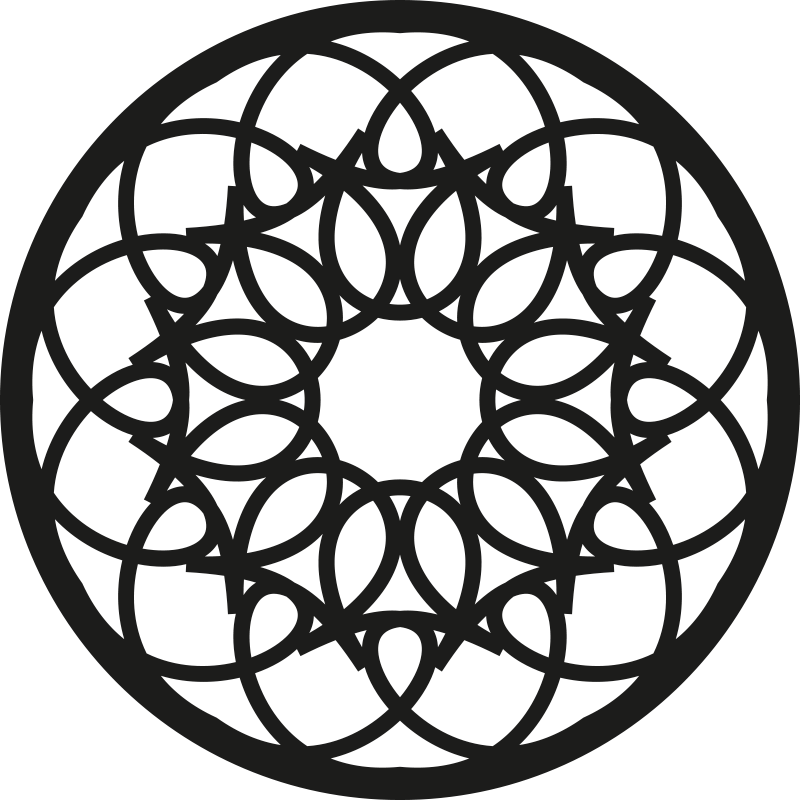 만다라 비닐 카펫 복잡한 검은 패턴 - TenStickers