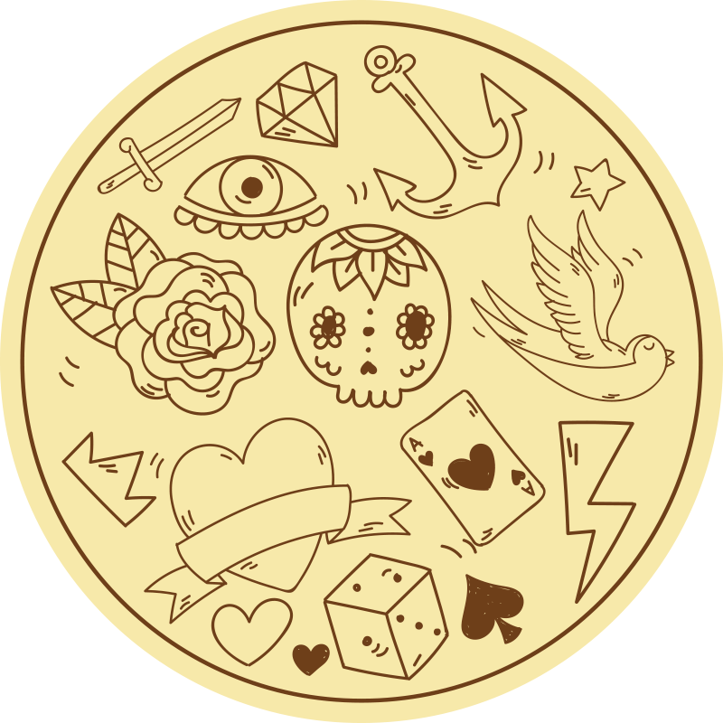 열대 효과 비닐 카펫 타투 심볼 - TenStickers