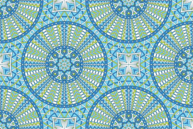 만다라 비닐 카펫 스타일리시한 기하학적 패턴 - TenStickers