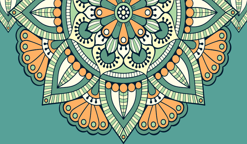 만다라 비닐 카펫 반꽃무늬 - TenStickers