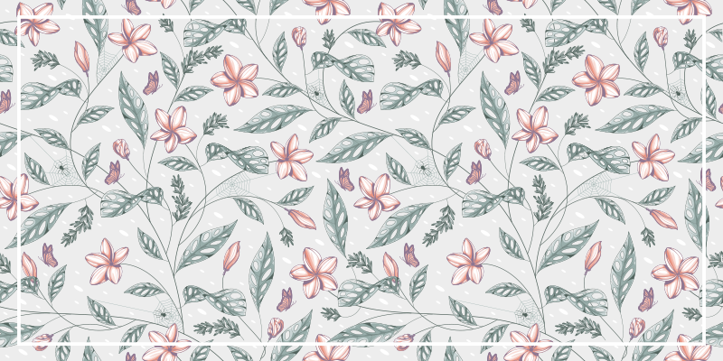 플로럴 빈티지 패턴 비닐 러그 - TenStickers