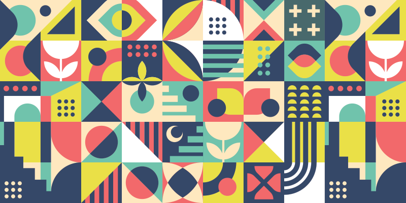 기하학적 효과 비닐 카펫 생동감 있는 모양 - TenStickers