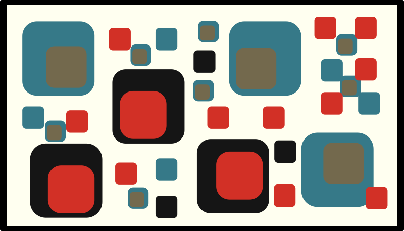 기하학적 효과 비닐 카펫 다채로운 추상 정사각형 - TenStickers