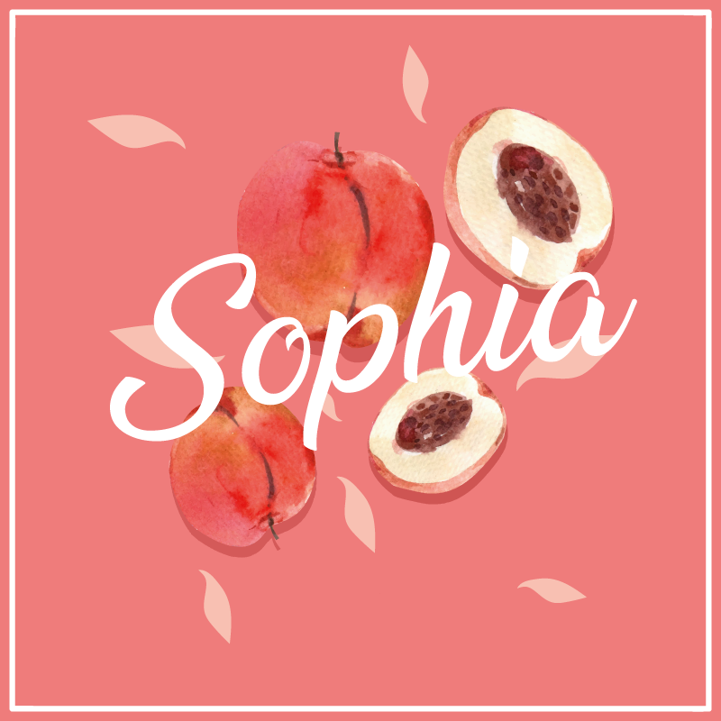 열대 효과 비닐 카펫 이름이 있는 핑크 복숭아 - TenStickers