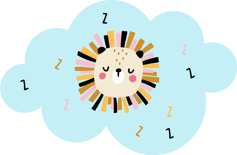 어린 이용 비닐 카펫 졸린 사자 구름 - TenStickers