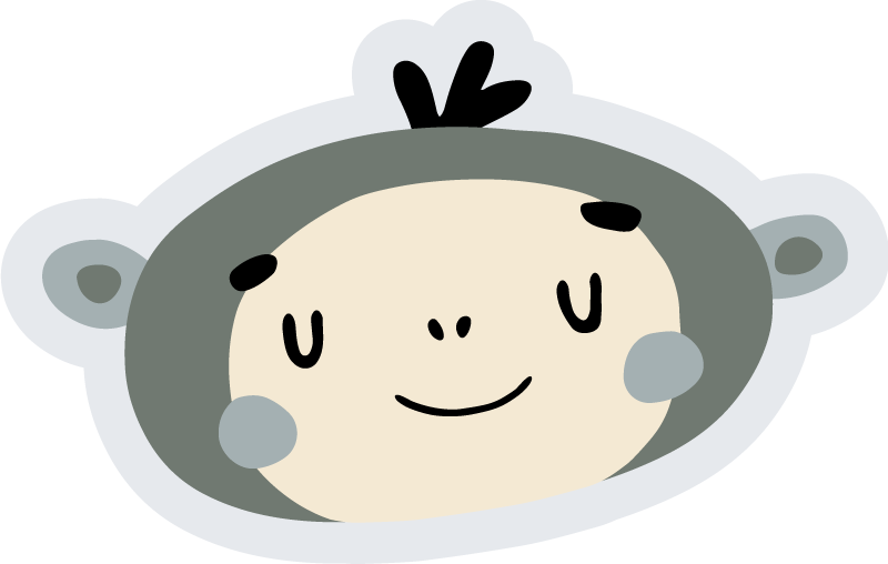 비닐 카펫 보육 북유럽 원숭이 얼굴 - TenStickers