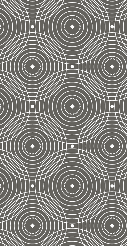 기하학적 효과 비닐 카펫 원형 패턴 스트라이프 - TenStickers