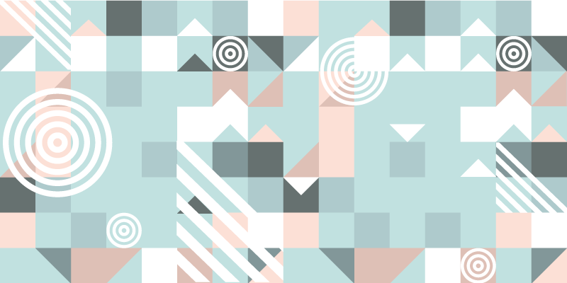 북유럽 기하학 파스텔 톤 비닐 러그 - TenStickers