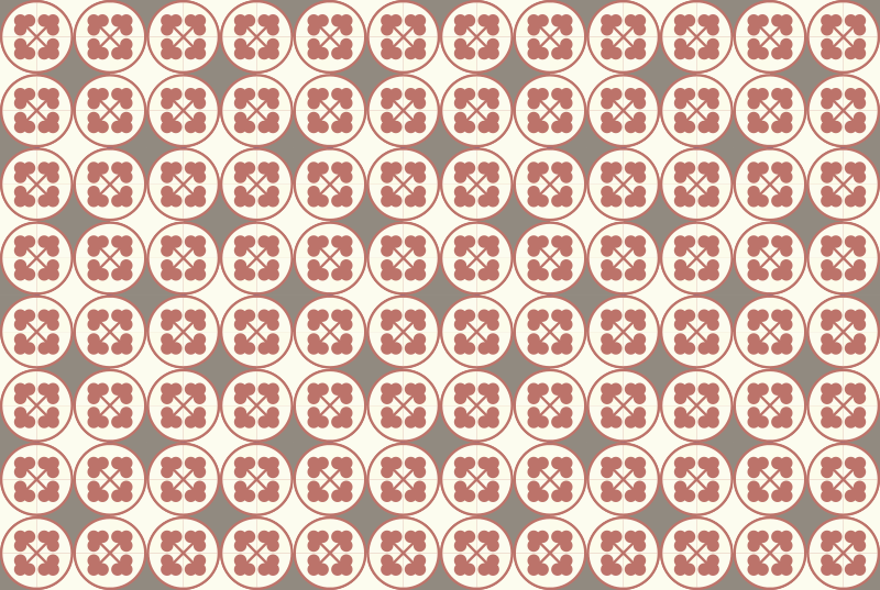 파스텔 오렌지와 베이지 타일 카펫 - TenStickers