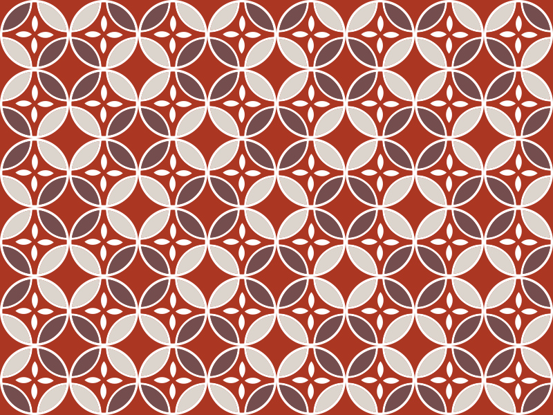 레드 타일 카펫으로 다채로운 원형 모양 - TenStickers