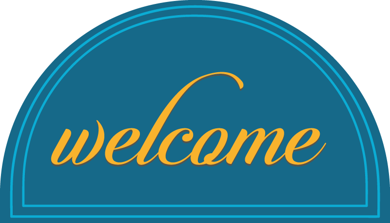 비닐 현관 카펫 파란색 환영 디자인 - TenStickers