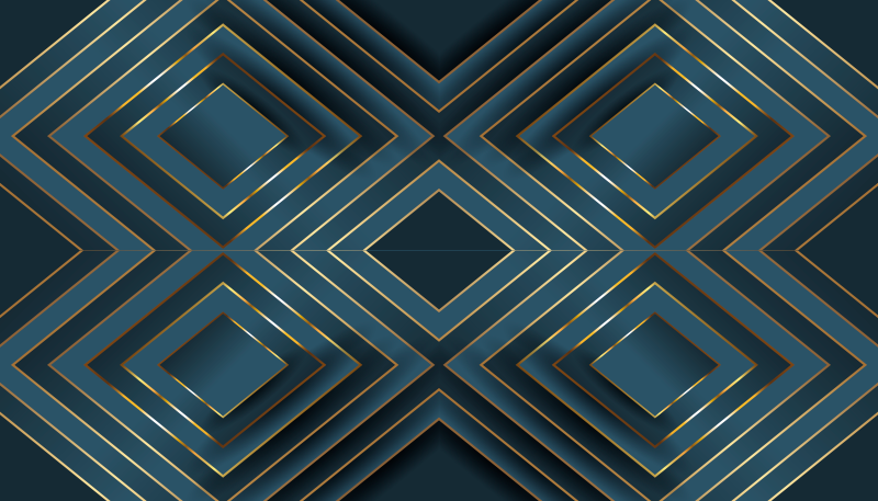 모던 효과 비닐 카펫 검은색 테두리 사각형 - TenStickers