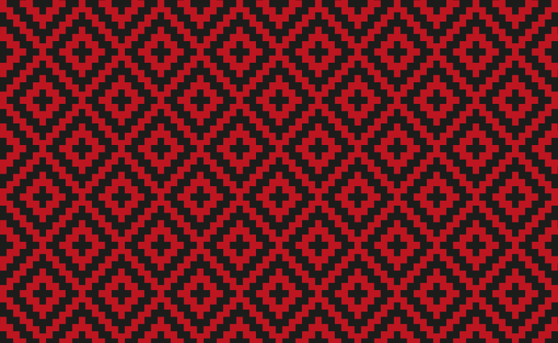 레스토랑용 비닐 카펫 빨간색 패턴 기하학 - TenStickers