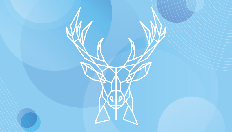 비닐 카펫 동물 기하학적 사슴 머리 - TenStickers