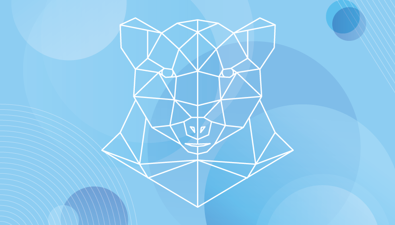 비닐 카펫 동물 기하학적 곰 윤곽 - TenStickers