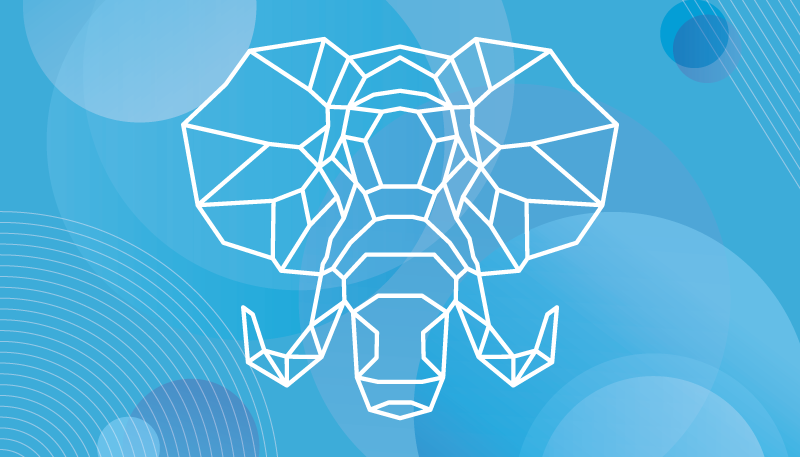 비닐 카펫 동물 블루 코끼리 얼굴 - TenStickers