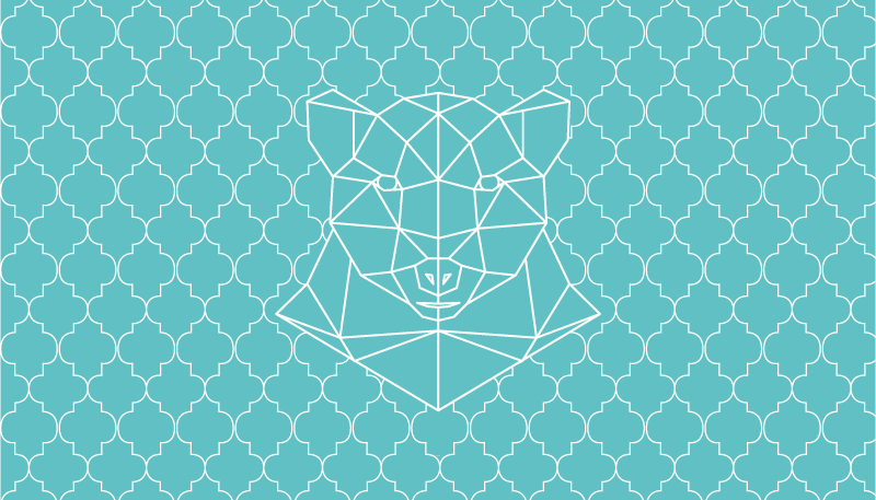 비닐 카펫 동물 기하학적 곰 디자인 - TenStickers