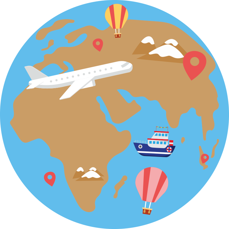 세계 지도 비닐 카펫 여행에서 영감을 받은 모험 - TenStickers