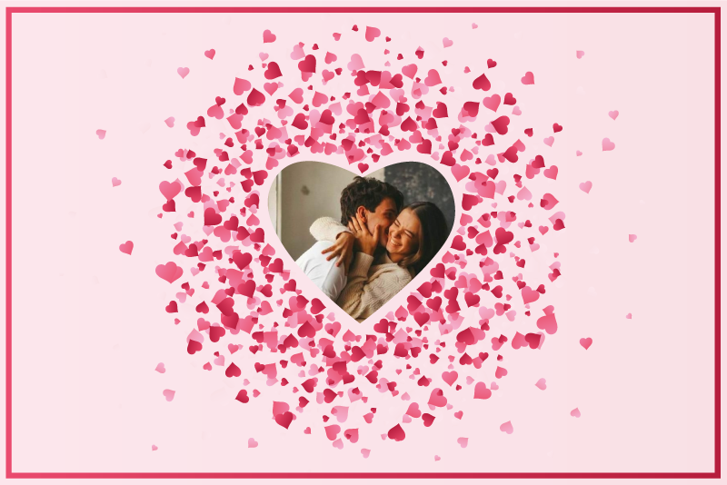 침실용 비닐 카펫 사진이 담긴 하트 모양 - TenStickers