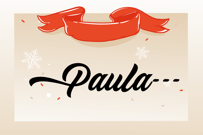 비닐 크리스마스 카펫 베이지 디자인 맞춤 이름 - TenStickers