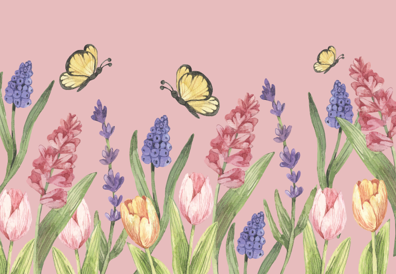 비닐 카펫 꽃과 식물 식물원 엠블럼 - TenStickers