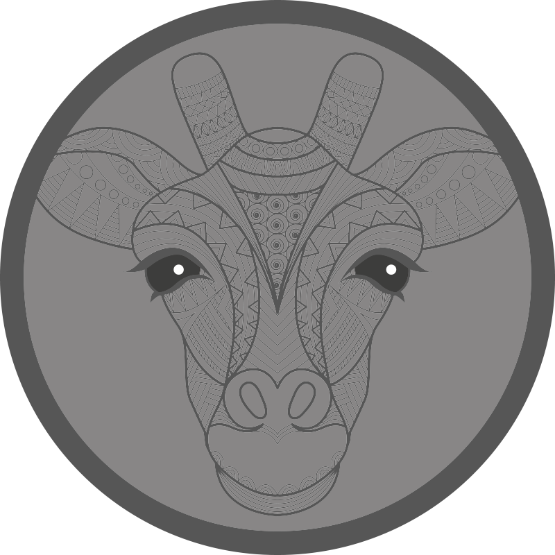 비닐 카펫 동물 회색 기린 디자인 - TenStickers