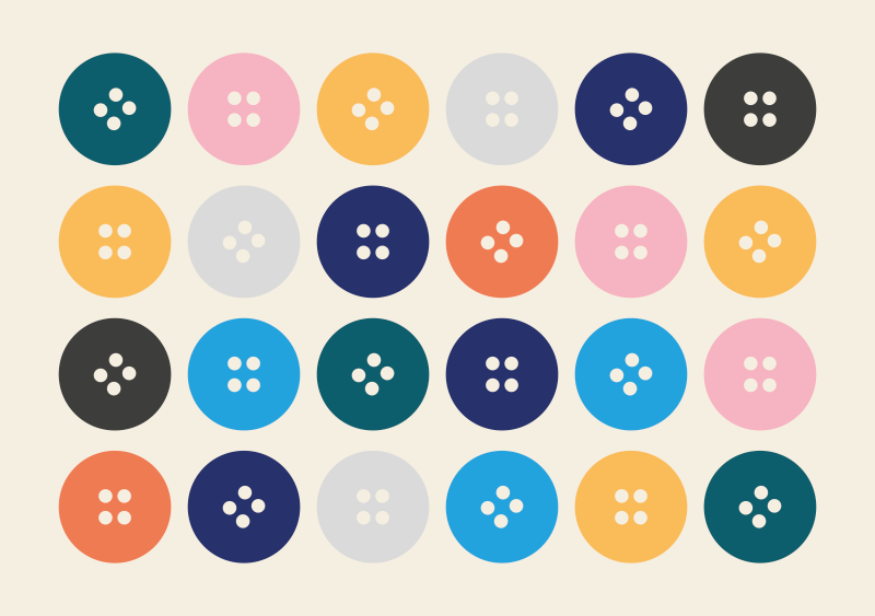 어린 이용 비닐 카펫 다채로운 버튼 패턴 - TenStickers