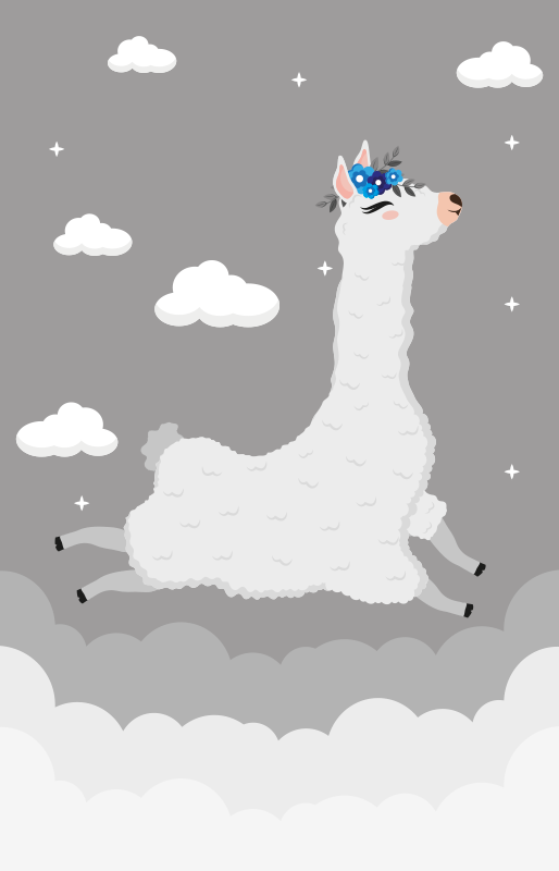 어린 이용 비닐 카펫 신나는 라마 판타지 - TenStickers