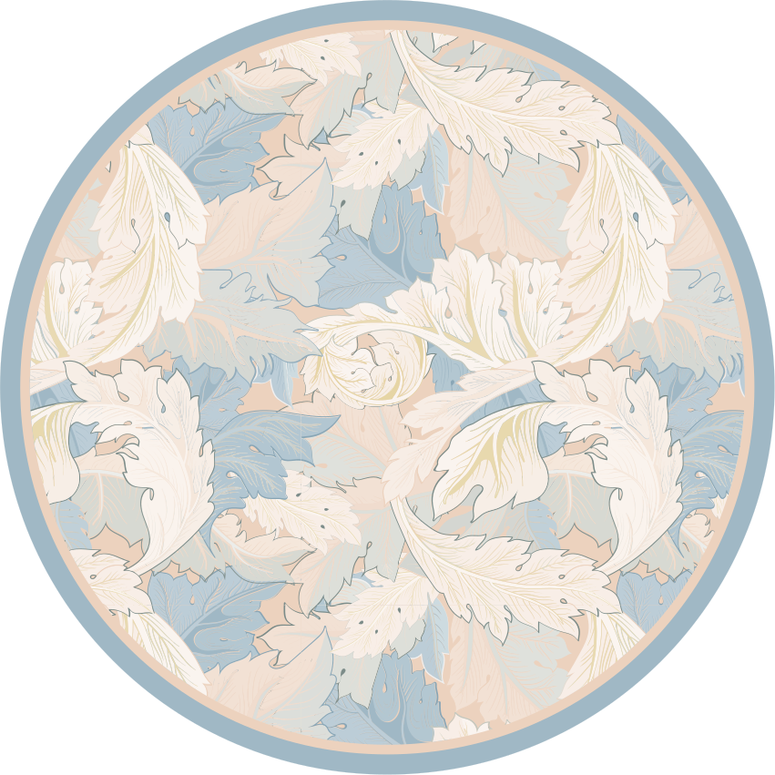 비닐 카펫 꽃과 식물 부드러운 잎 무늬 - TenStickers