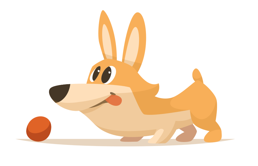 어린 이용 비닐 카펫 장난기 넘치는 코기 추격전 - TenStickers