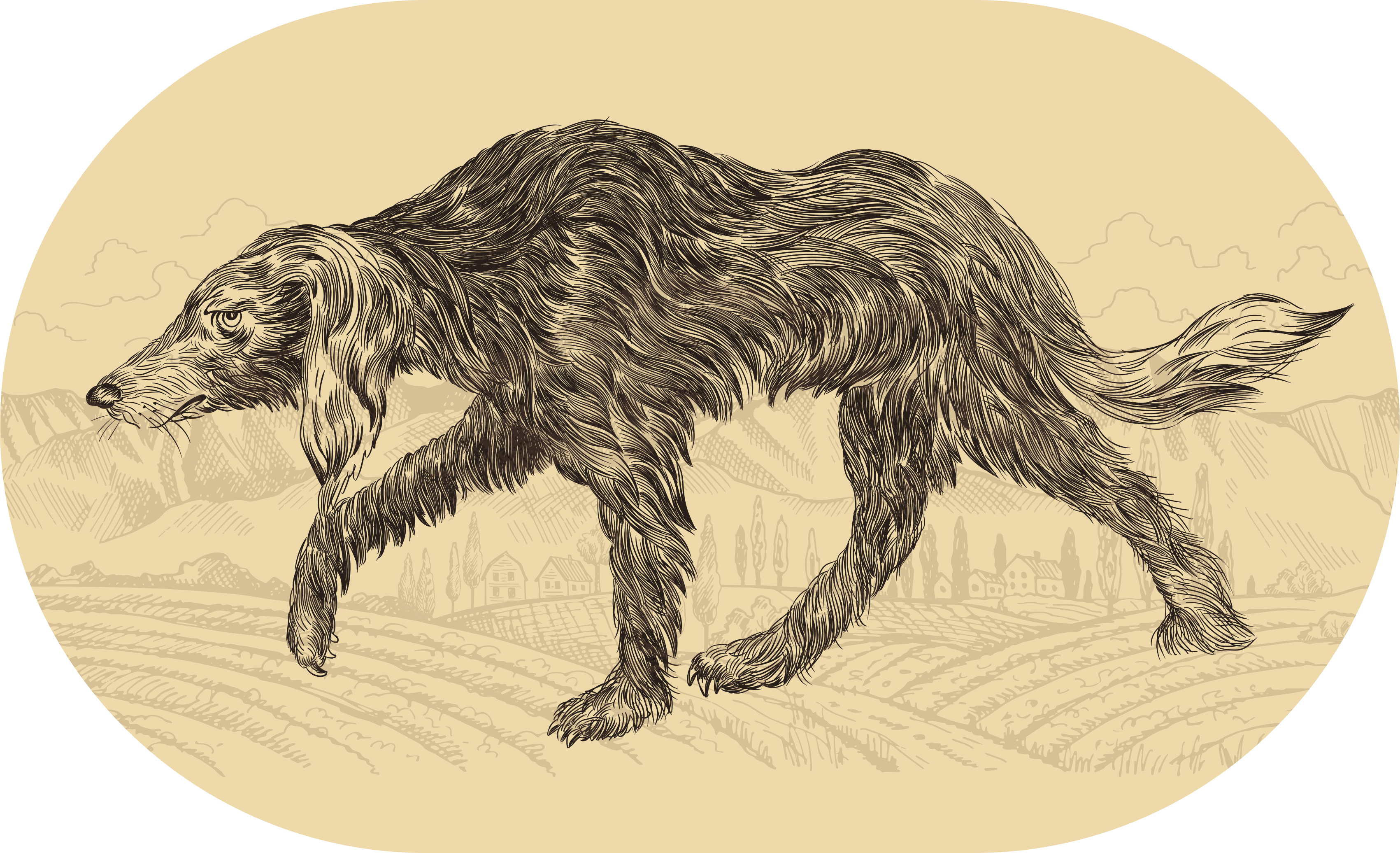 비닐 카펫 동물 우아한 개 실루엣 - TenStickers