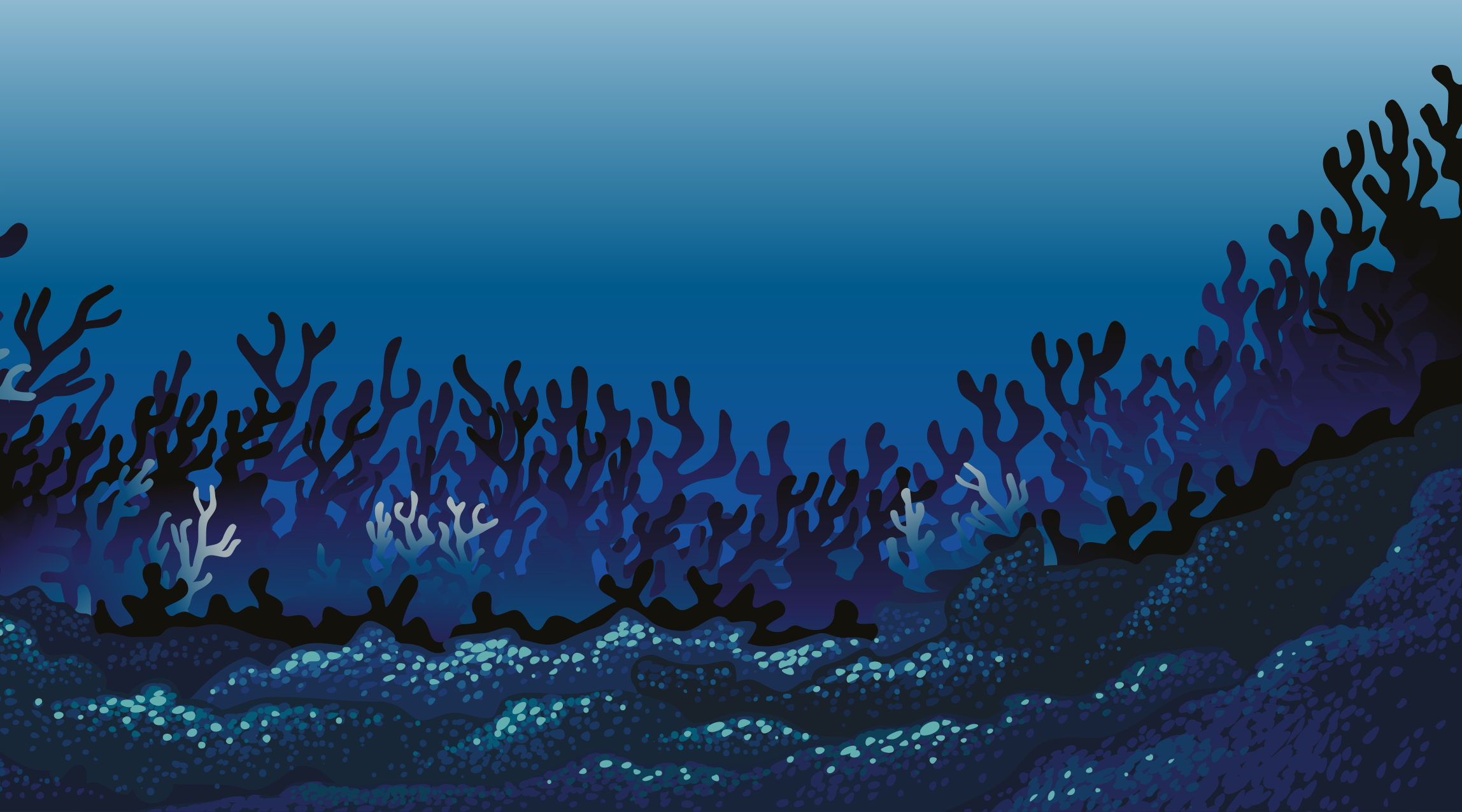 바다 자연 비닐 깔개 아래 딥 블루 - TenStickers