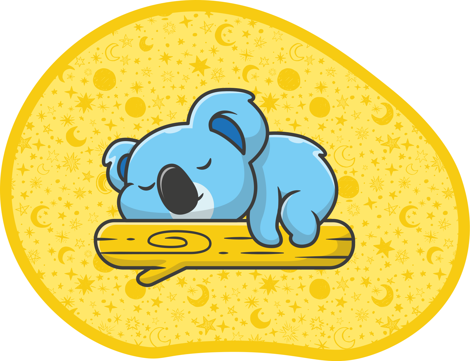 나무 동물 양탄자에 잠자는 코알라 - TenStickers