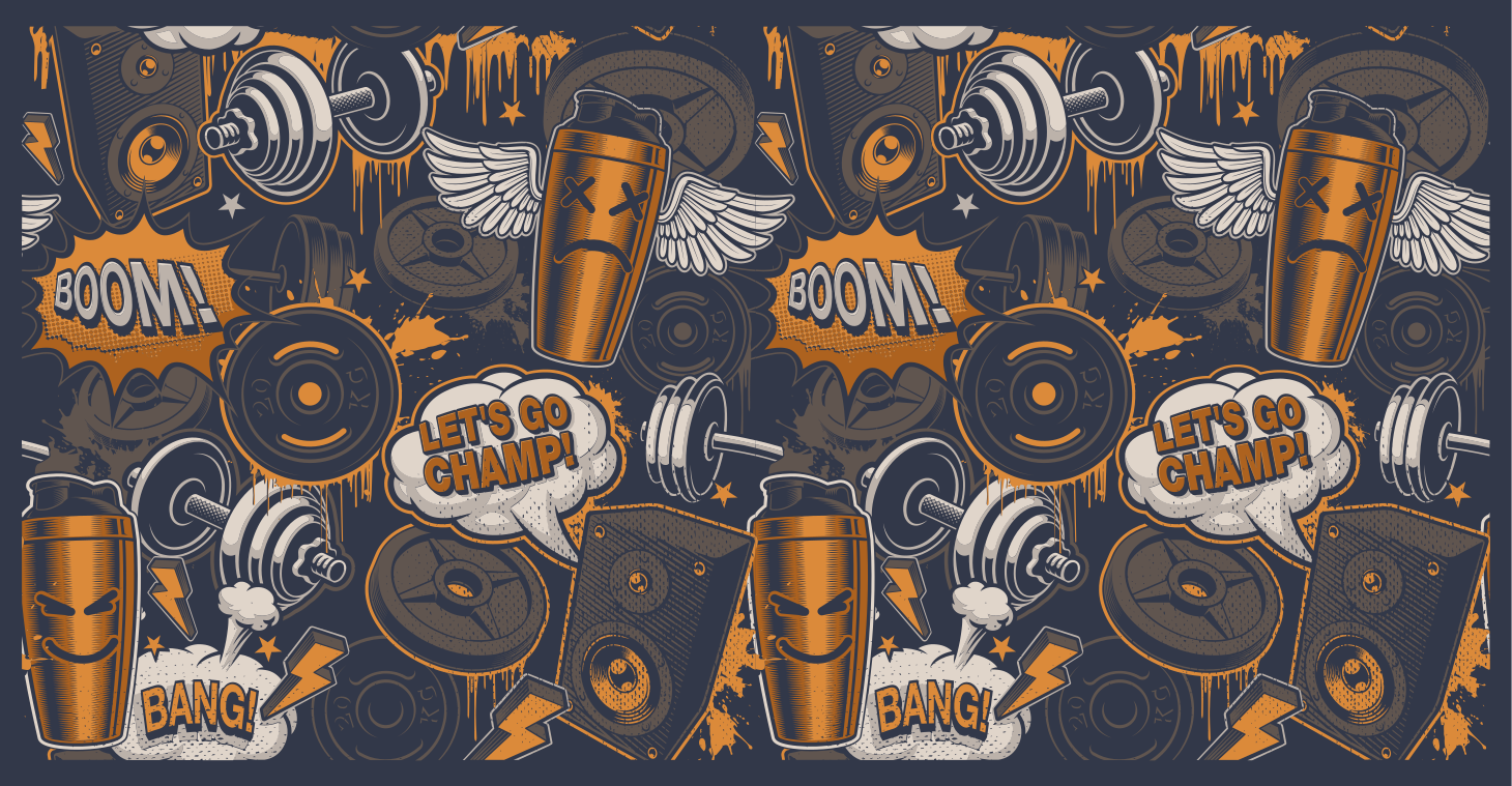 열대 효과 비닐 카펫 에너지 넘치는 피트니스 분위기 - TenStickers