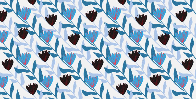 비닐 카펫 꽃과 식물 식물 잎 배열 - TenStickers