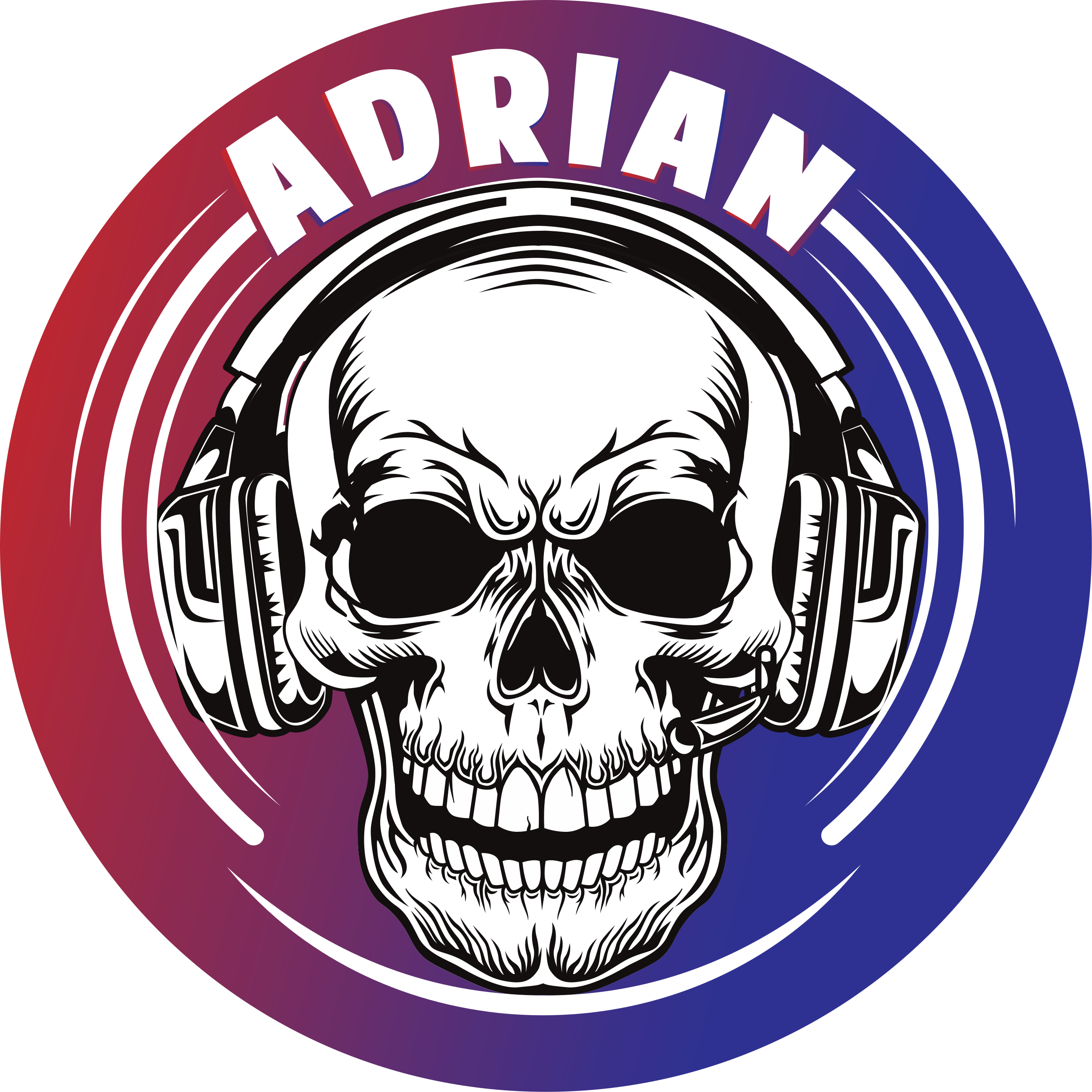 열대 효과 비닐 카펫 맞춤형 해골 헤드폰 - TenStickers