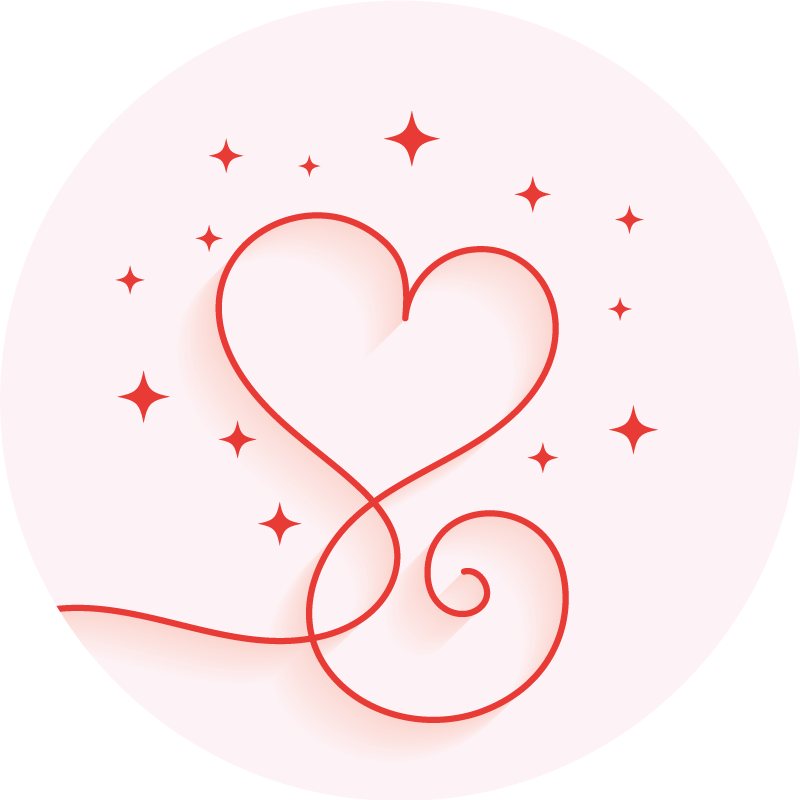 침실용 비닐 카펫 하트 소용돌이 패턴 - TenStickers