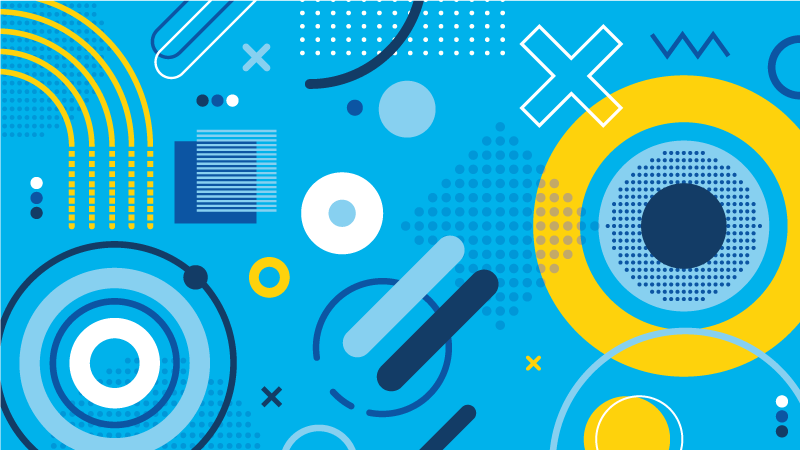 기하학적 효과 비닐 카펫 파란 현대 모티프 - TenStickers