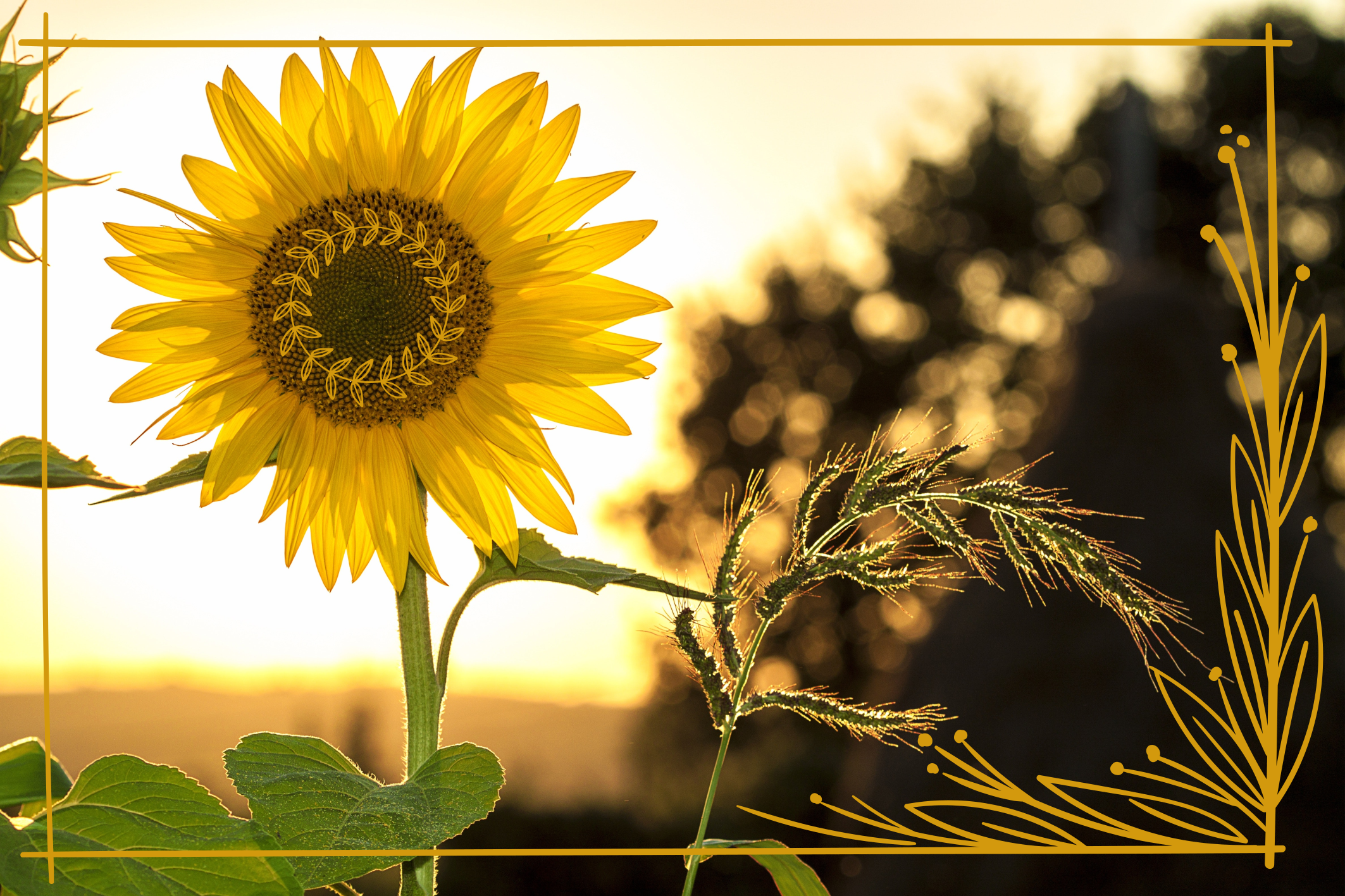 비닐 카펫 꽃과 식물 해바라기 블로섬 - TenStickers