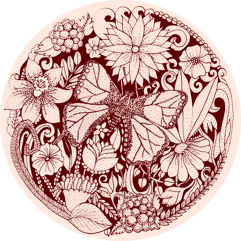 비닐 카펫 꽃과 식물 섬세한 날개 디자인 - TenStickers