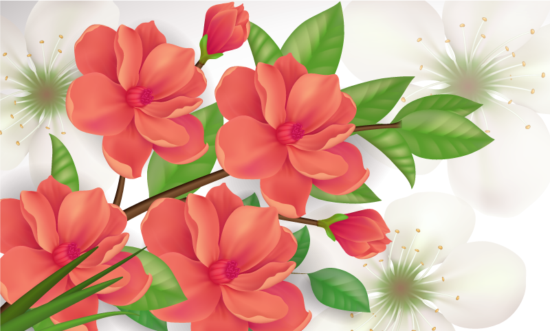 비닐 카펫 꽃과 식물 다채로운 꽃다발 장식 - TenStickers