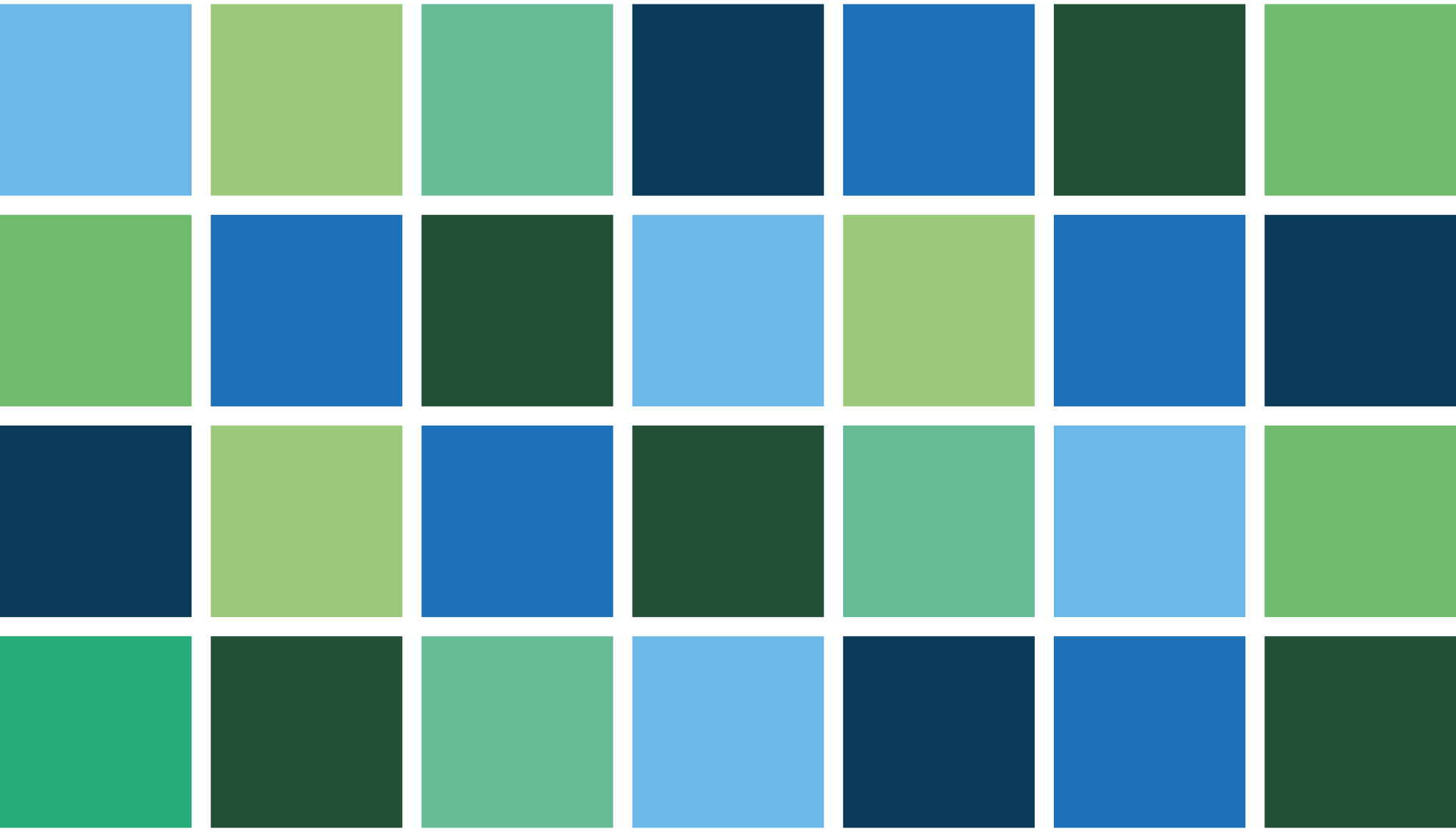 파란색과 녹색 타일 카펫 - TenStickers