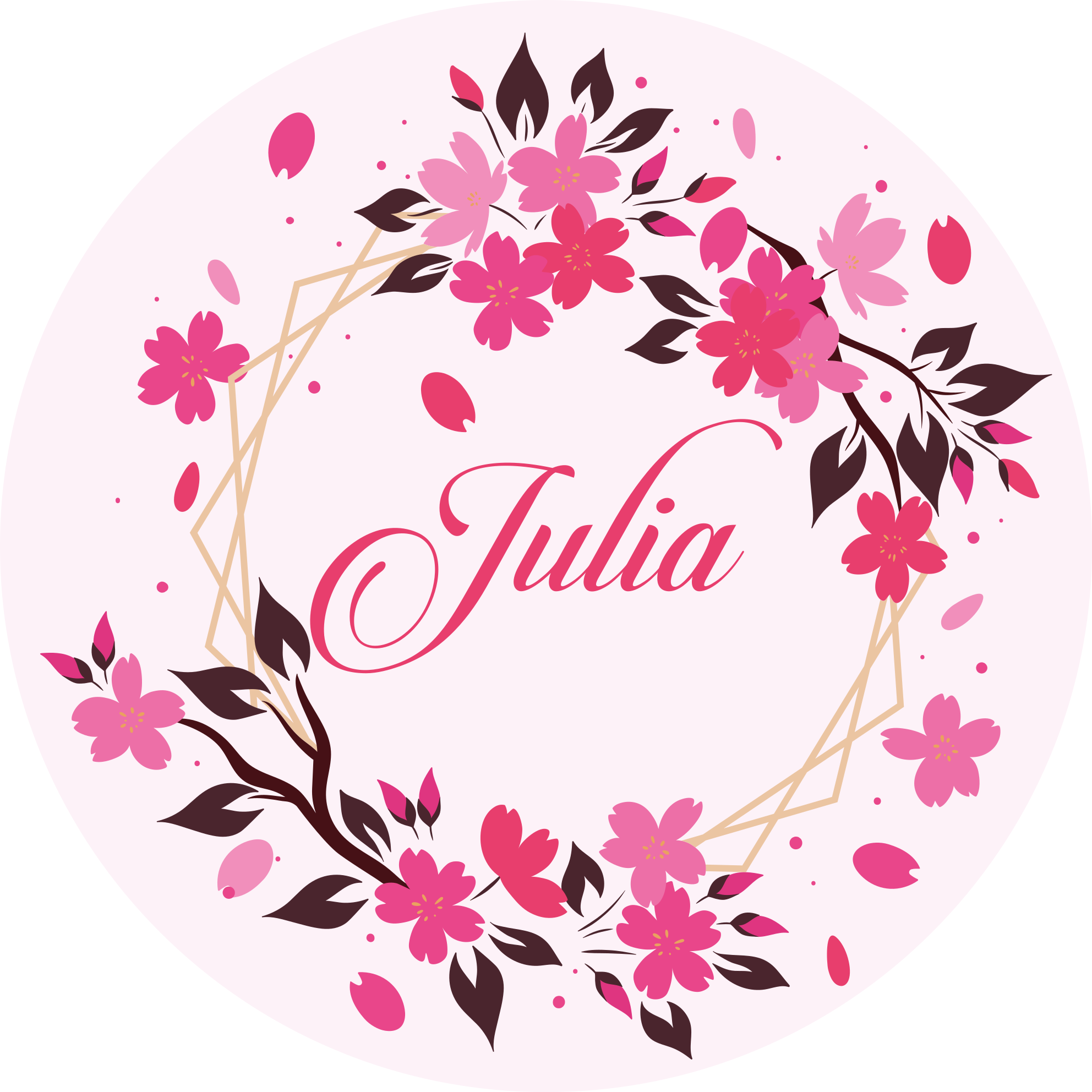 침실용 비닐 카펫 식물 왕관 이름 포함 - TenStickers