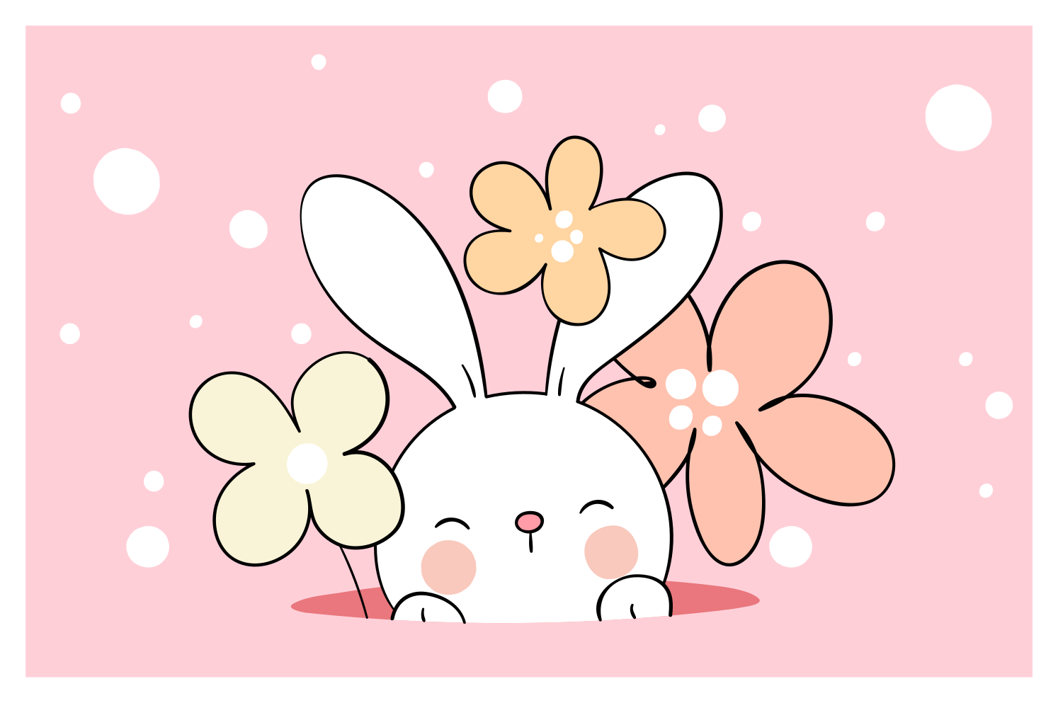 어린 이용 비닐 카펫 아기 토끼 일러스트 - TenStickers