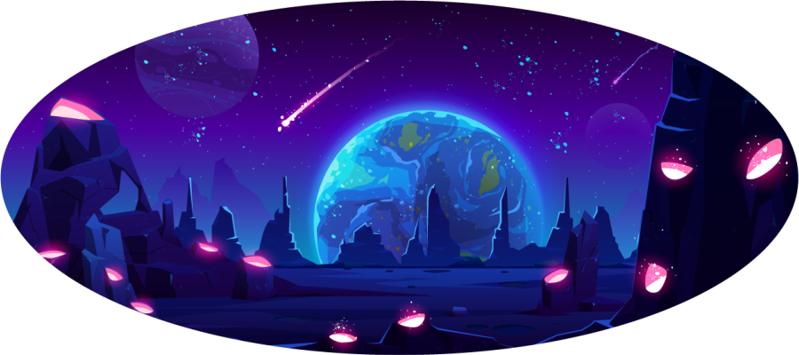 별이있는 비닐 카펫 은하의 모험 - TenStickers