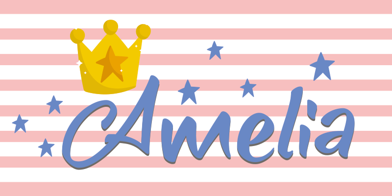 어린 이용 비닐 카펫 맞춤형 왕관과 별 디자인 - TenStickers