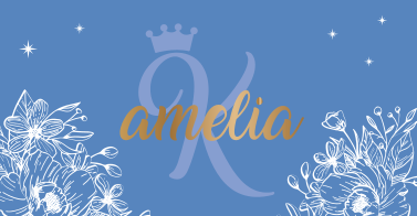 황금과 파란색 공주 이름 키즈 비닐 러그 - TenStickers